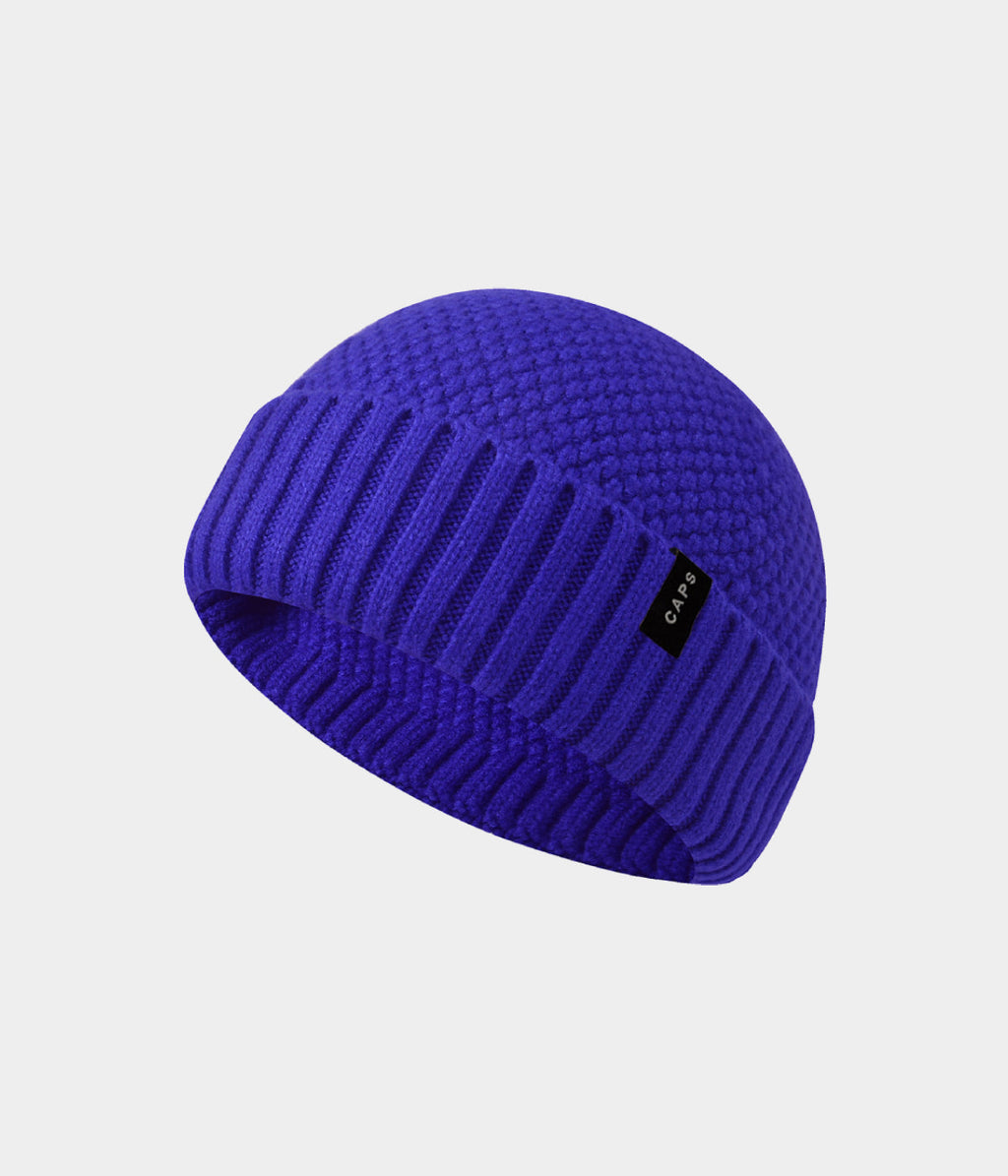 LOGO RIBBED FISHERMAN BEANIE.