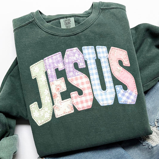 Jesus Faux Quilted PNG