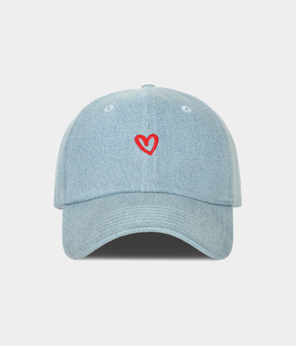 DENIM DRAWN HEART.