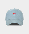 DENIM DRAWN HEART.