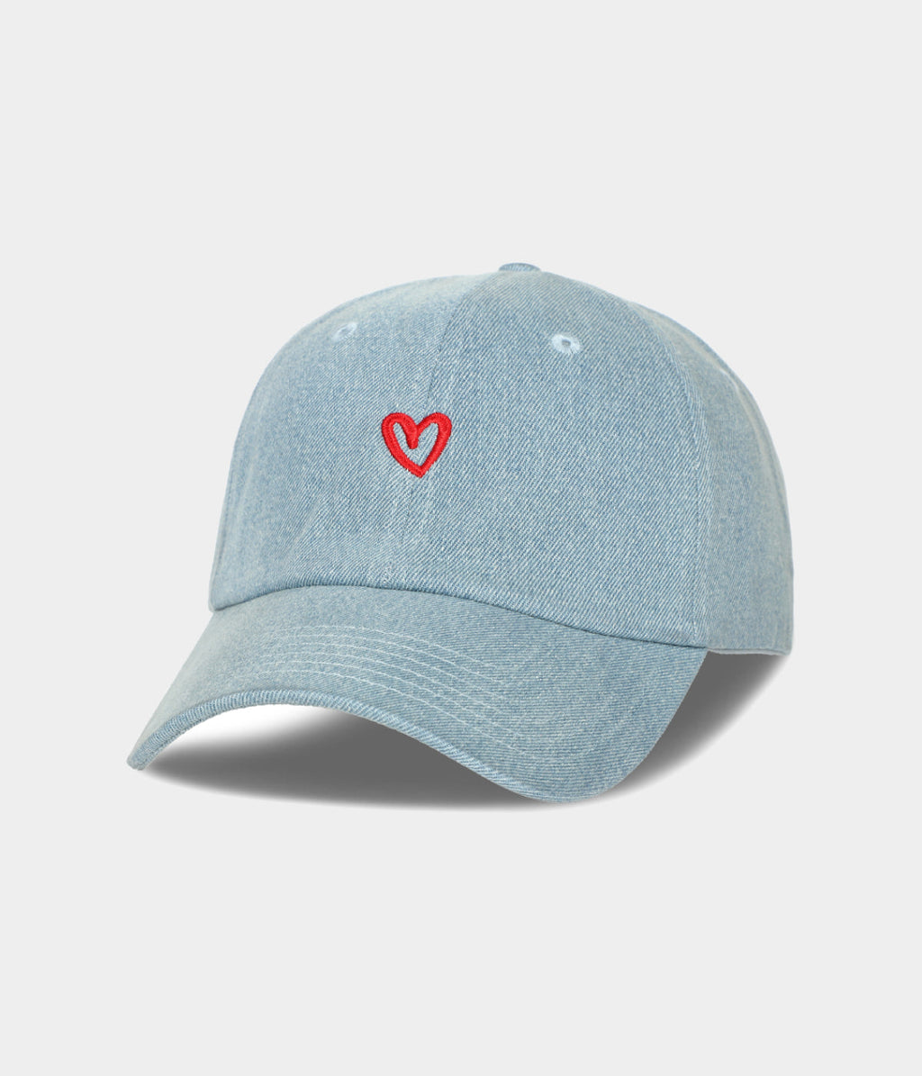 DENIM DRAWN HEART.