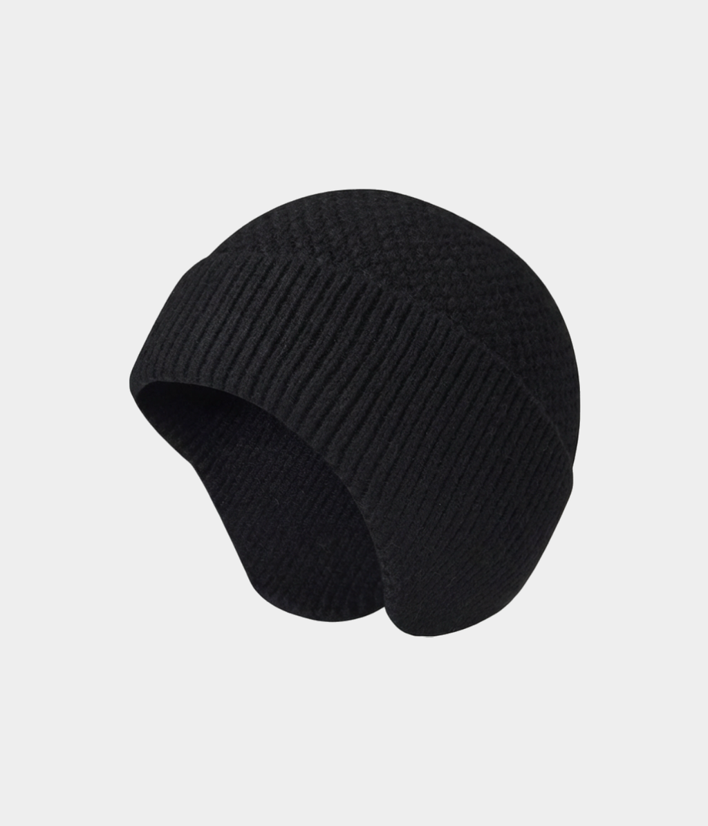 PATTERNED EARMUFF BEANIE.