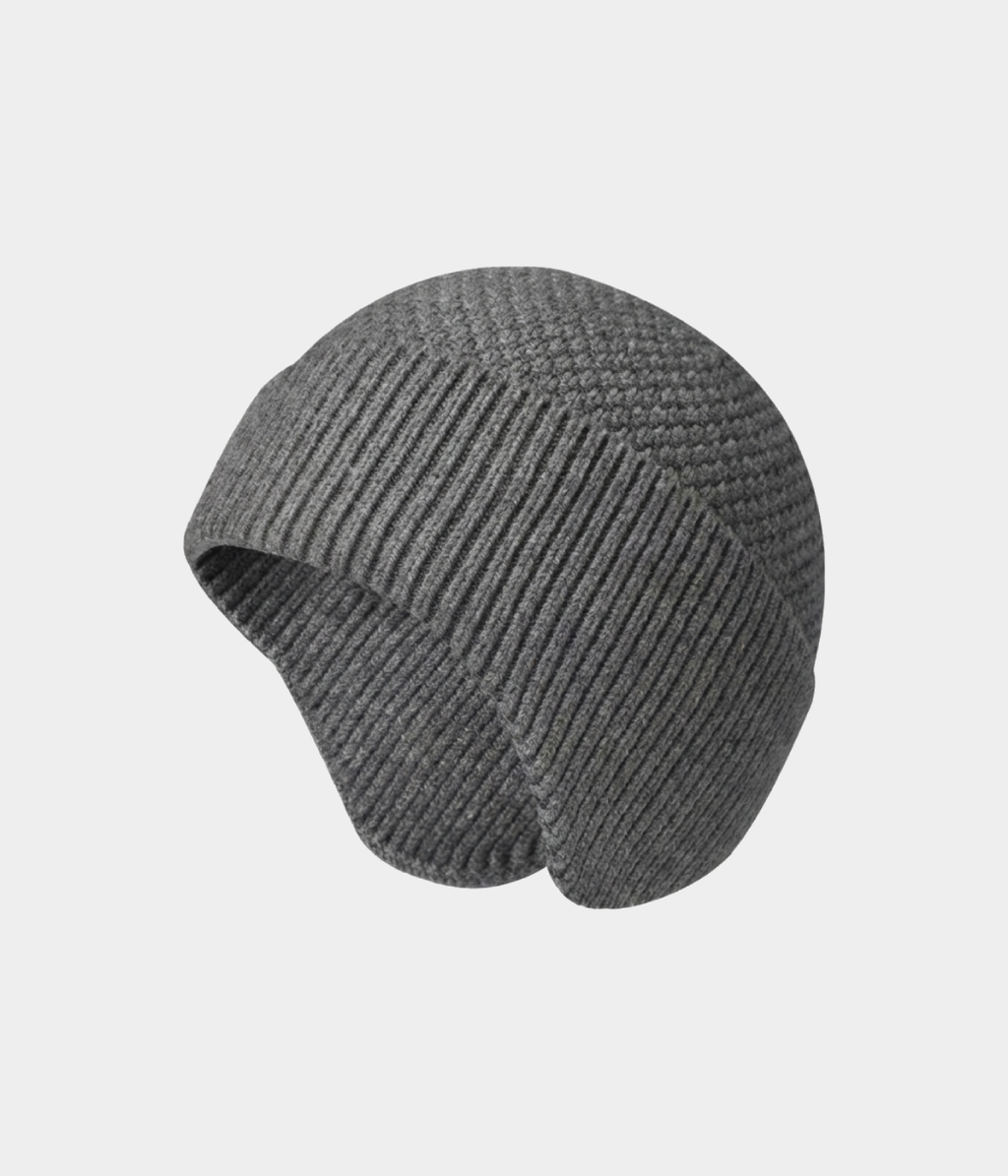 PATTERNED EARMUFF BEANIE.