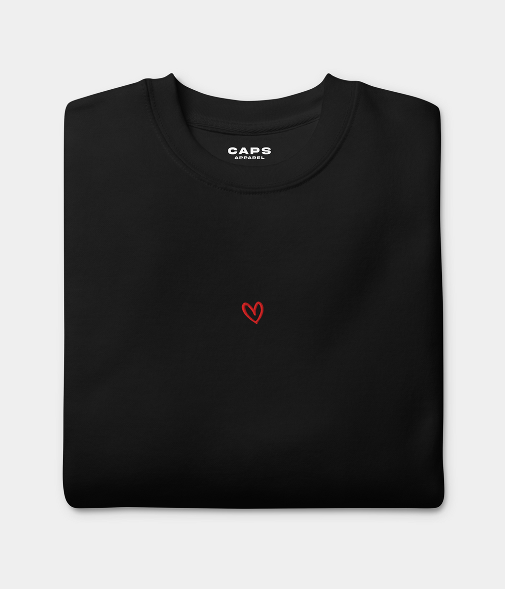 DRAWN HEART SWEATER.