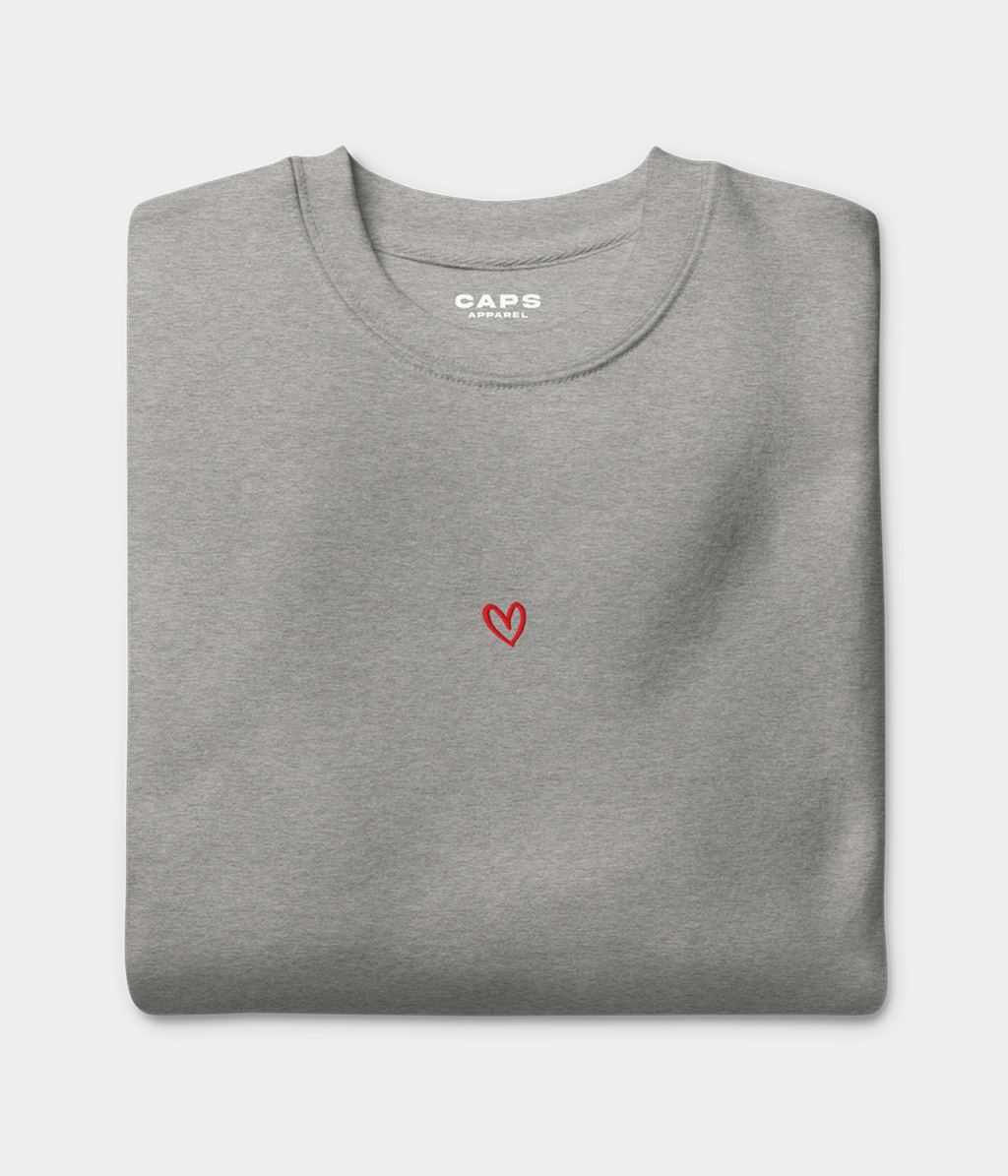 DRAWN HEART SWEATER.
