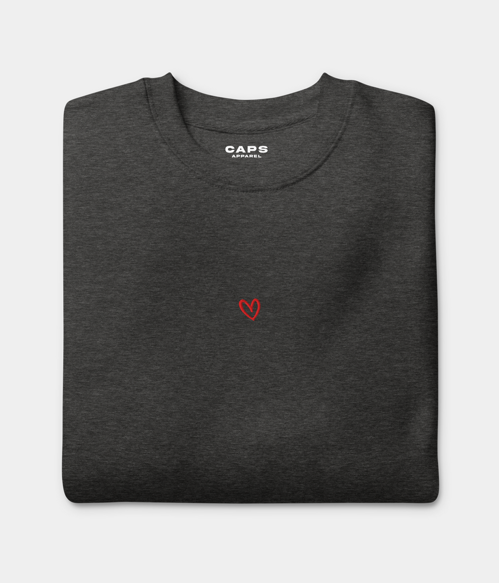 DRAWN HEART SWEATER.